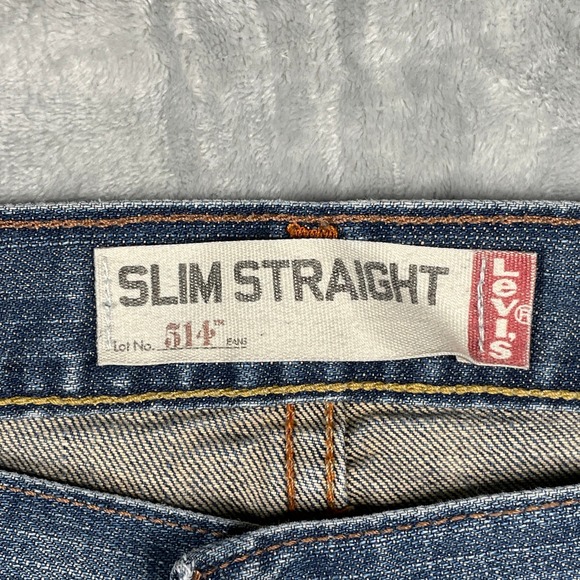 Levi's 514 Mens Slim Straight Jeans Blue Denim Size 38x32 - Picture 4 of 12